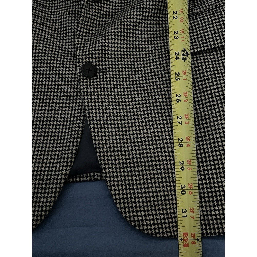 Vtg Polo Ralph Lauren Blazer Mens 44 Beige Black Houndstooth Sport Coat 80s - Picture 3 of 8